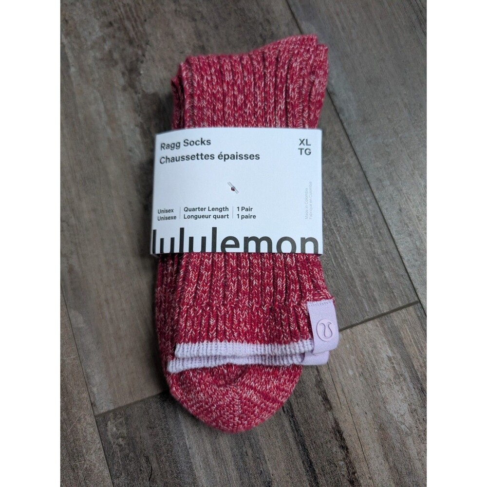 Lululemon Daily Essentials Ragg Socks XL Quarter Length REJK/SHVL Unisex New